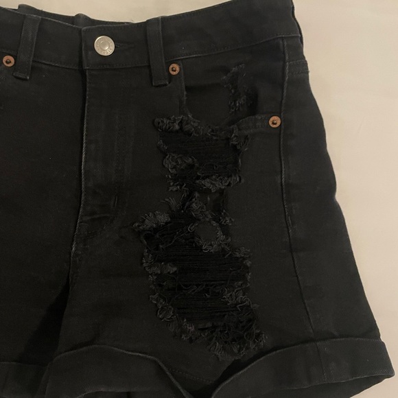 American Eagle black distressed jean shorts - Picture 2 of 5